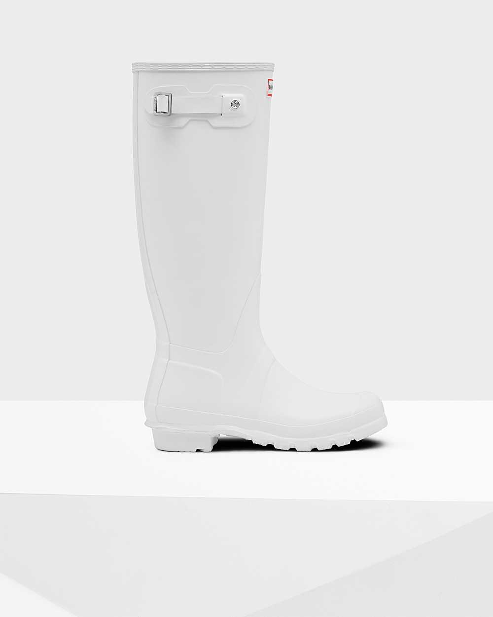 Bottes Hautes En Caoutchouc Hunter Femme - Botte De Pluie Hunter Original Blanche | YOHP-95634