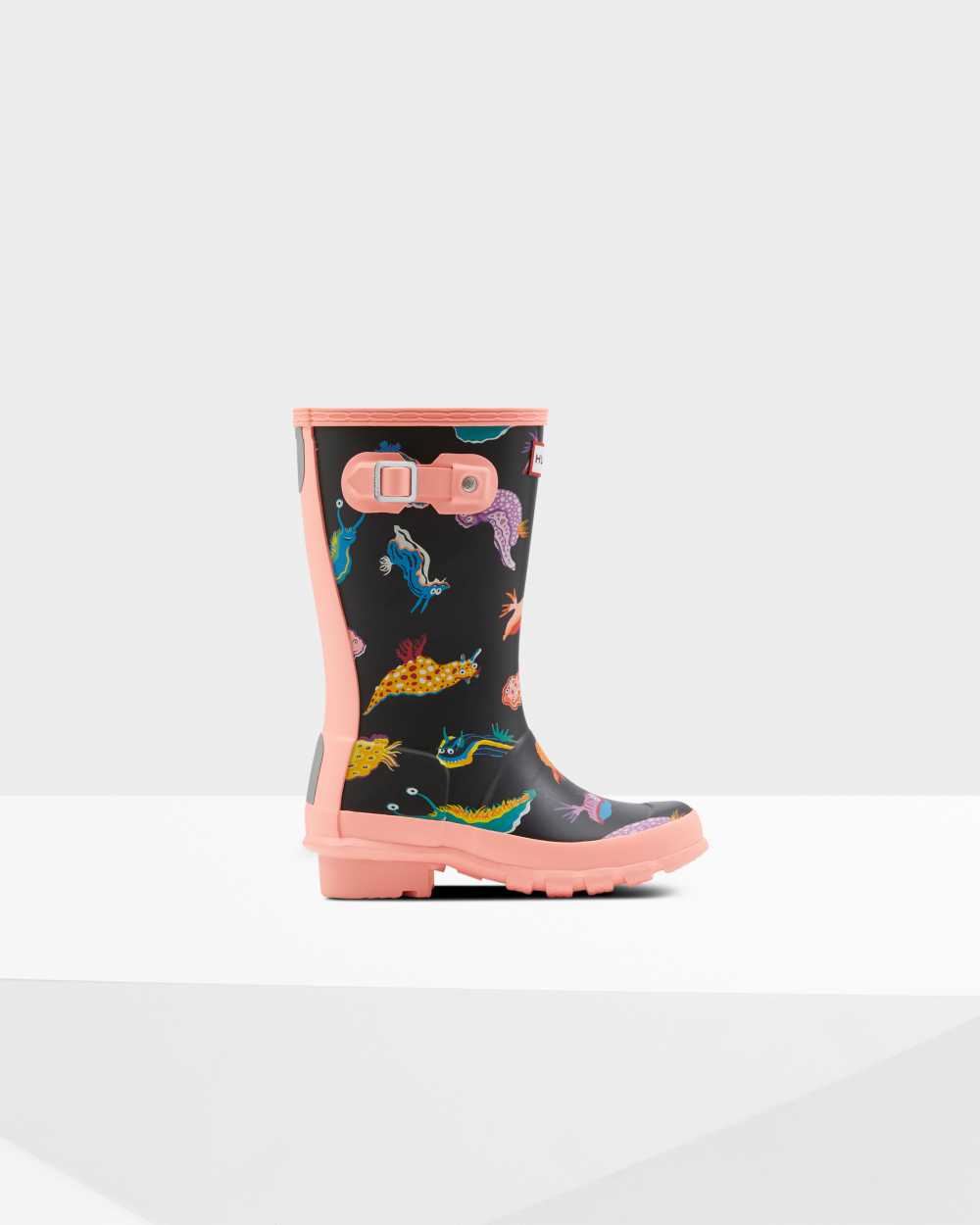 Bottes Basses En Caoutchouc Hunter Enfant - Bottes Mi-Hauts Hunter Original Big Sea Monster Print Ro