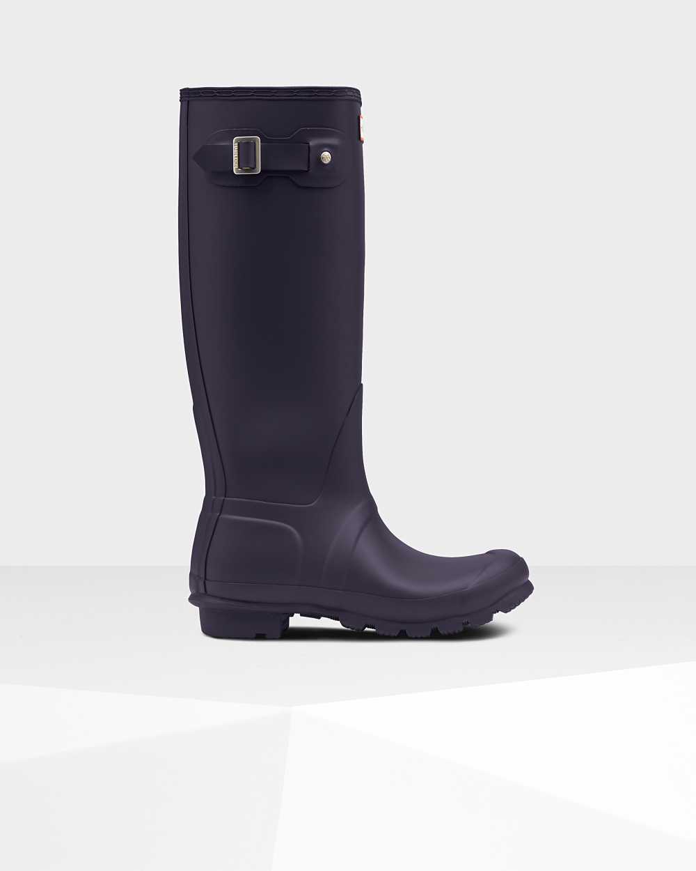 Bottes Hautes En Caoutchouc Hunter Femme - Botte De Pluie Hunter Original Violette | KBUZ-37690