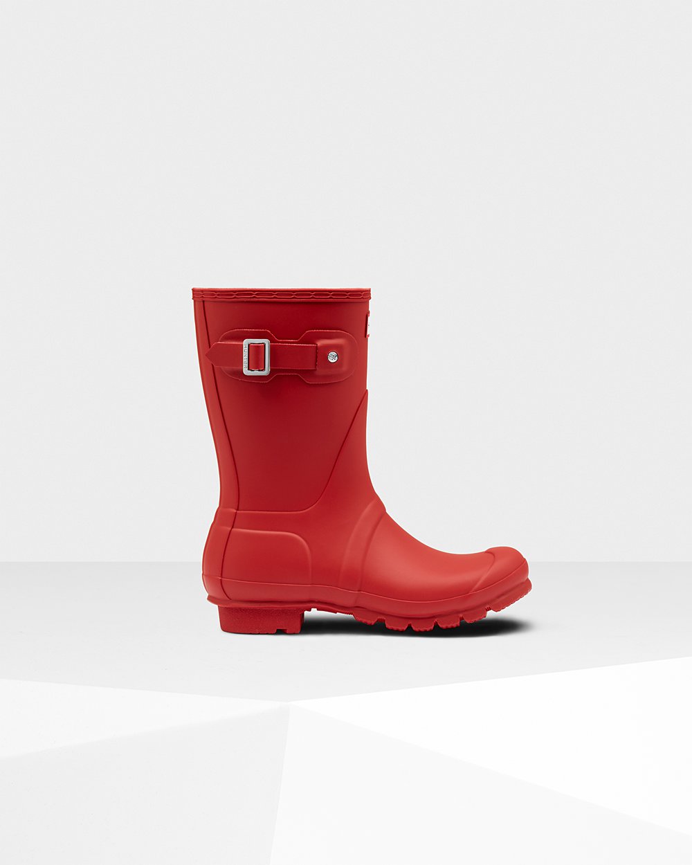 Bottes Basses En Caoutchouc Hunter Femme - Bottes Mi-Hauts Hunter Original Rouge | RTIJ-78453