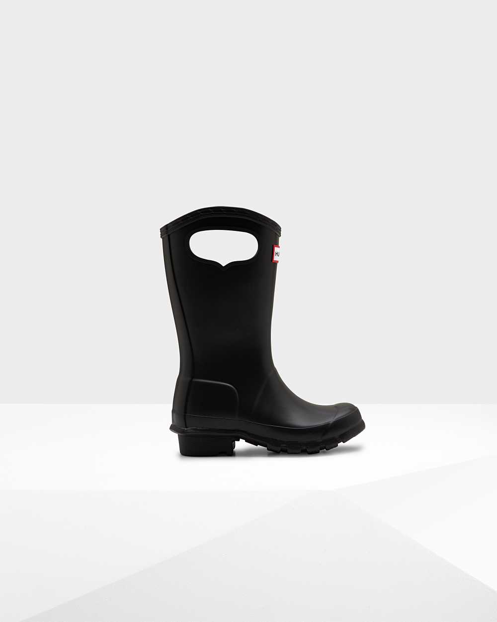 Bottes Basses En Caoutchouc Hunter Enfant - Bottes Mi-Hauts Hunter Original Grab Handle Noir | KDVF-