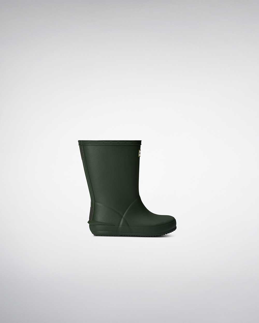 Bottes Basses En Caoutchouc Hunter Enfant - Bottes Mi-Hauts Hunter First Norris Vert | MUDX-16048