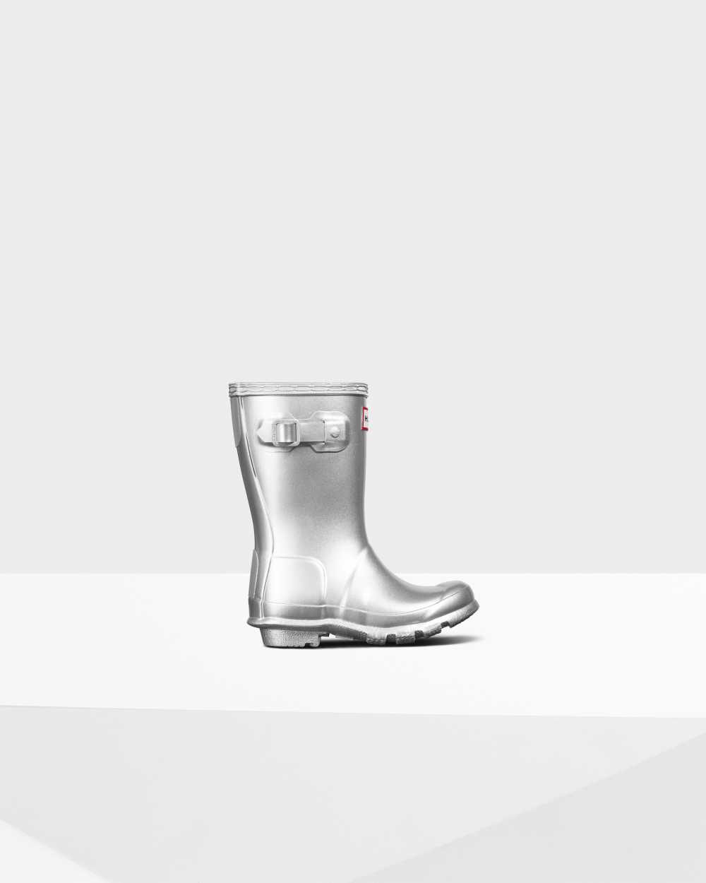 Bottes Hautes En Caoutchouc Hunter Enfant - Botte De Pluie Hunter Original Little Metallic Argent |