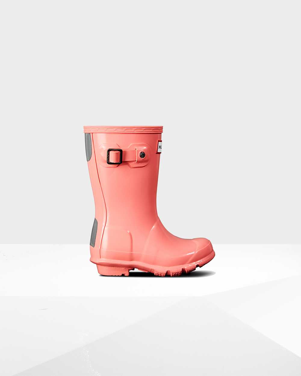 Bottes Basses En Caoutchouc Hunter Enfant - Bottes Mi-Hauts Hunter Original Big Gloss Rose | THDJ-48